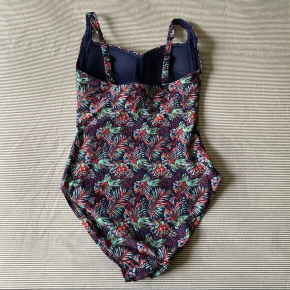 Bond-Eye Australia Swimsuit Womens 4 Blue Floral Tropical One Piece Resort Pool - Picture 2 of 5